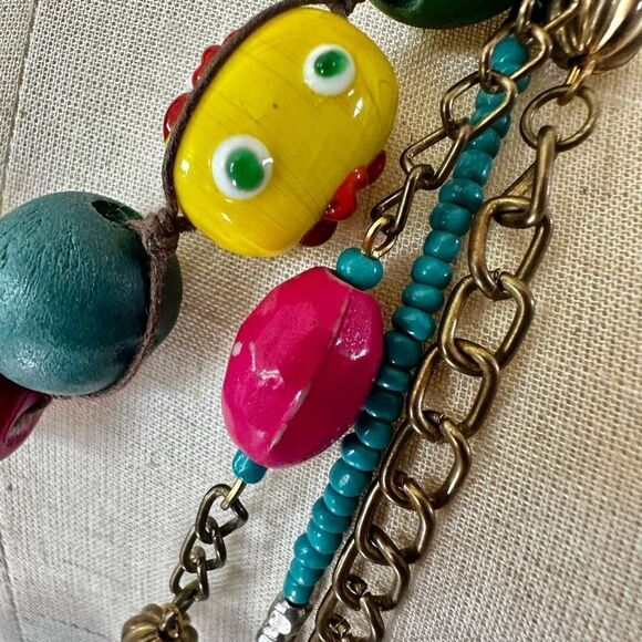 Colorful beaded multi strand long necklace - Picture 3 of 14